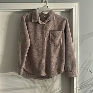medium fleece/sherpa oversized button up